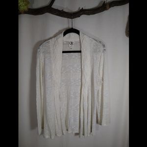 One September ivory lightweight knit open cardigan